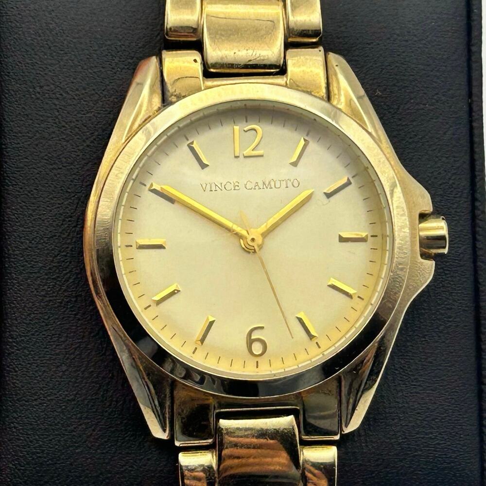 Vince Camuto Gold Tone St. Steel Women’s Analog Watch, Working New Battery